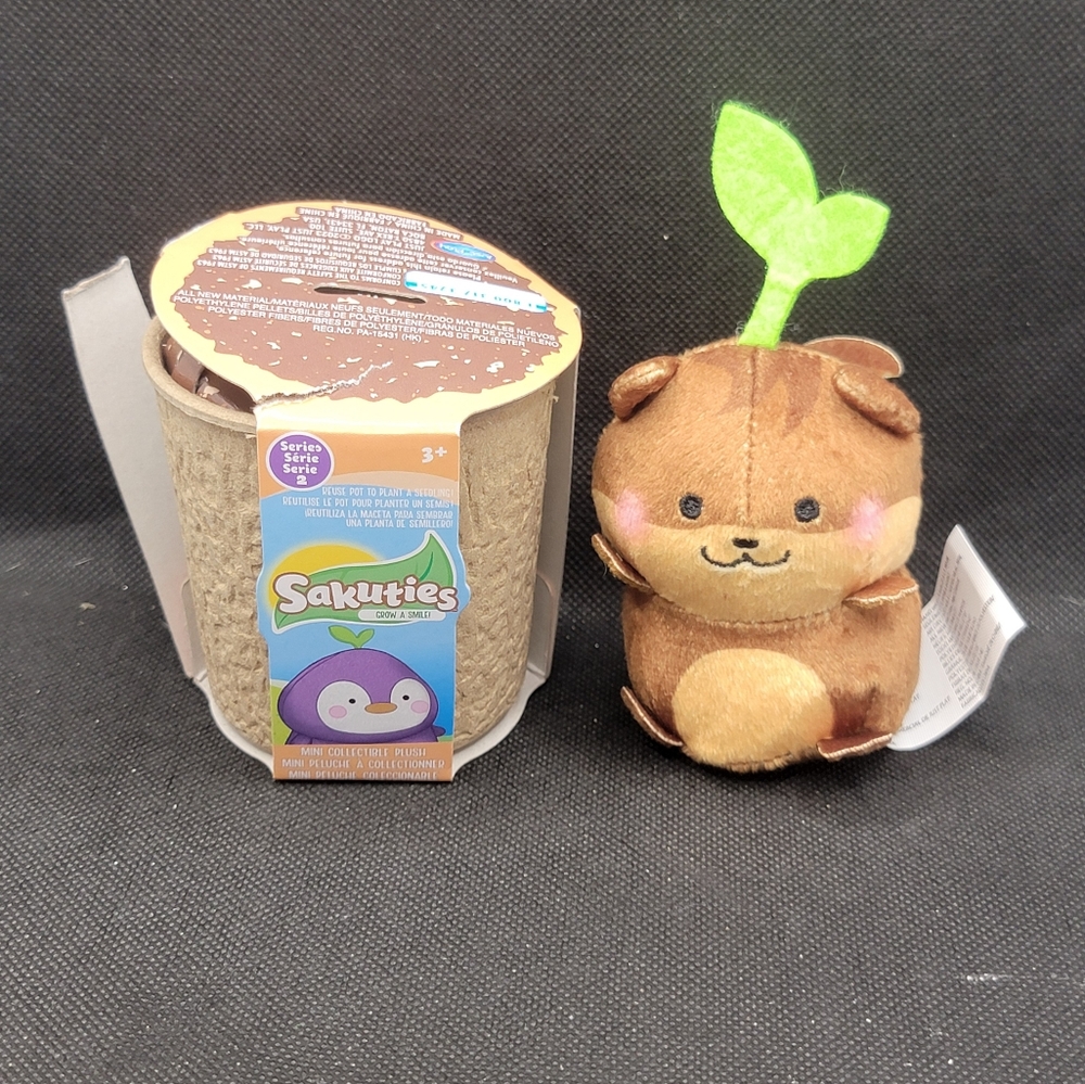 Sakuties CHARLIE the Squirrel 4" Mini Collectible Plush Series 2 - Grow A Smile!